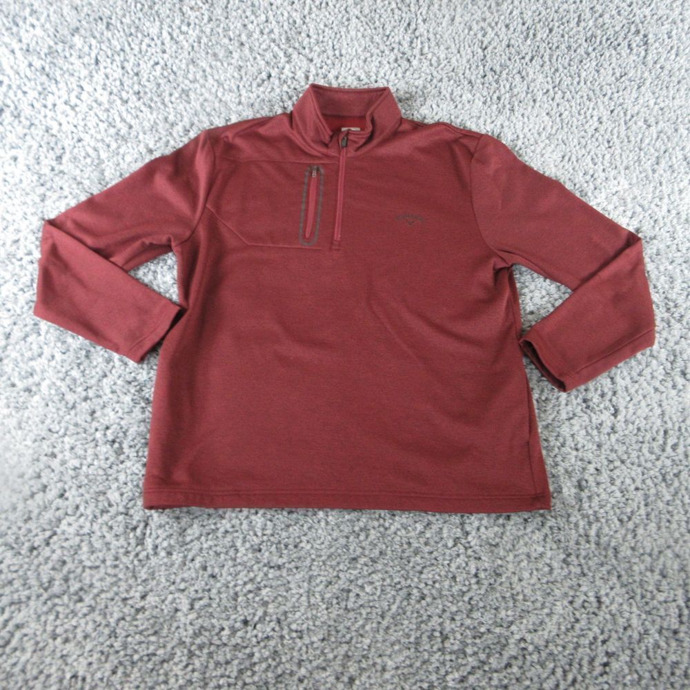 Callaway Shirt Mens XL Red Heather Polo Golf Short Sleeve